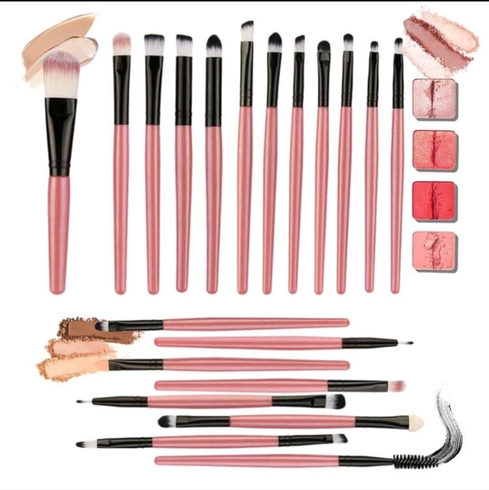 Set of 20 Pink Makeup Brushes
